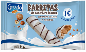 CAS BARRITA LECHE/AVELLANA BLANCA 4U. 84Gr. 18p.